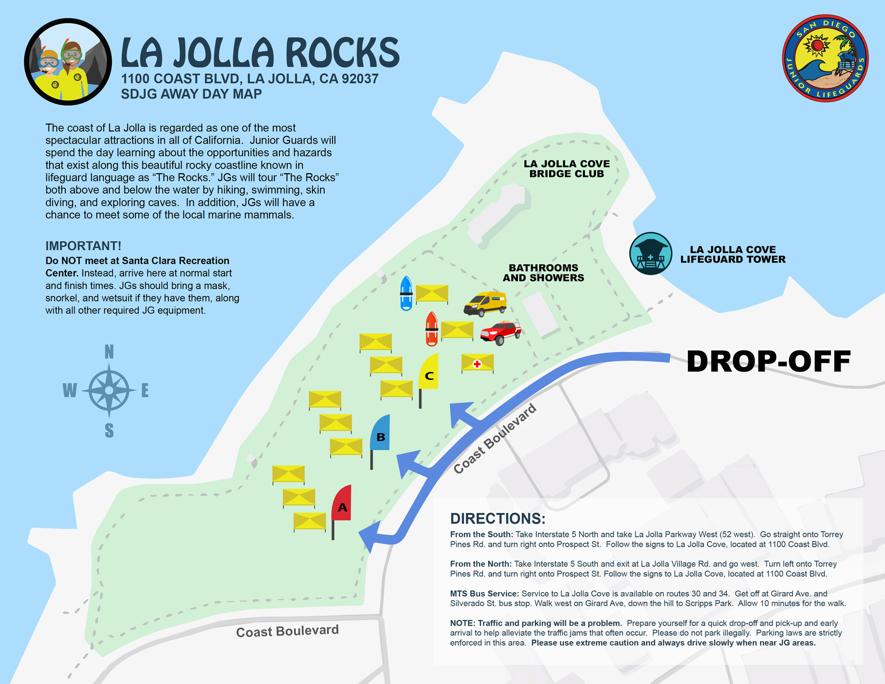 La Jolla Rocks Drop-Off Map